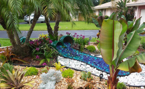 Waterless Waterfall Features