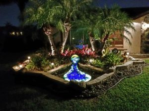 Illuminated Waterless Waterfall